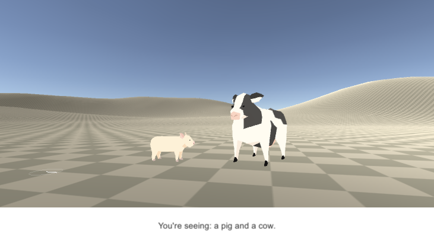 Label saying: You're seeing a pig and a cow